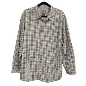 QUICKSILVER GRAY/BLUE CHECKERED BUTTON DOWN Longsleeve Shirt cotton XL‎
